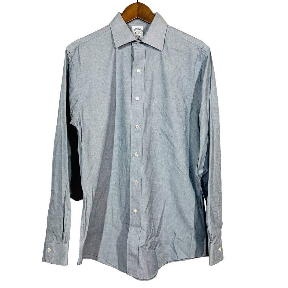 Brooks Brothers Regent Button Up Shirt Long Sleeve Blue- 15 / 34